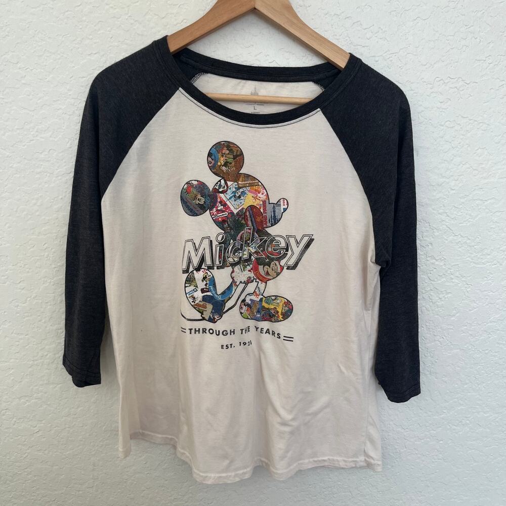 Disney Parks Mickey Mouse Through the Years Raglan Shirt Women’s L